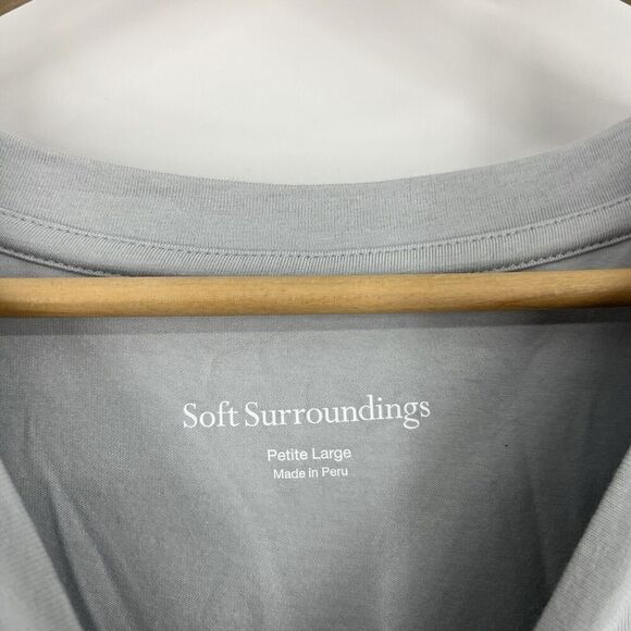 Soft Surroundings T Shirt Dress Size Large Petite Womens Gray Mykonos Layered - Picture 4 of 8